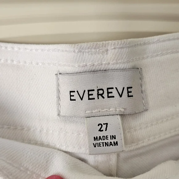 Evereve White High-Waist Button Front Shorts, Size 27 - Picture 3 of 4